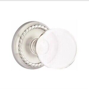 Emtek 8051 BL US15 Bristol Crystal Dummy Door Knob w/ Rope Rose in Satin Nickel